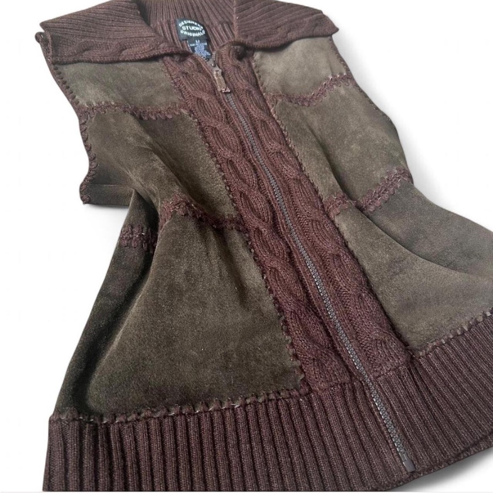 Brown Suede Knit Vest - Picture 2 of 4